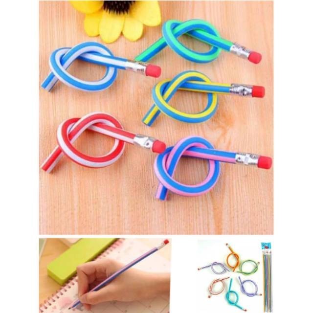 

(NCS) Pensil Lentur Flexsible Pencil Gulung Flexible Unik Lucu