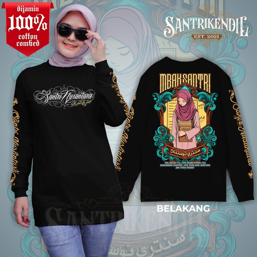 KAOS MBAK SANTRI VOL 2 / KAOS SANTRI KUALITAS DISTRO BISA COUPLE 100% COTTON  TEBAL SUPER COMBED / K