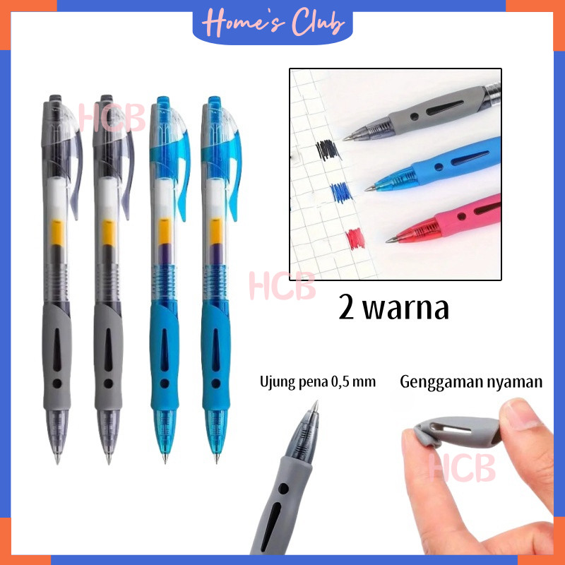 

HCB Pulpen Standard / Transparant Pena Gel 0.5mm / Pen Pencet Tinta Cair Bolpoint Polos / Alat Tulis Kantor Sekolah Pena Pen