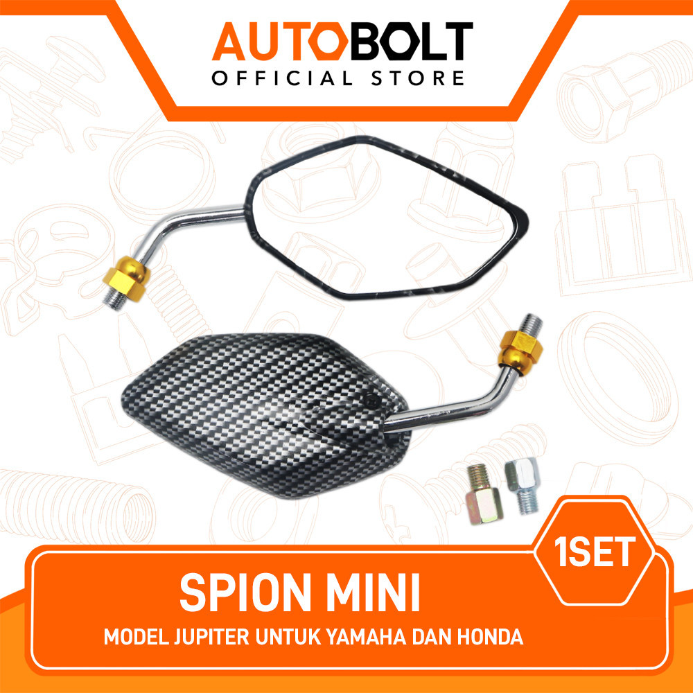 Spion Mini Carbon Model Jupiter Untuk  Honda Vario Beat PCX NMAX Xeon Tiger Mio Supra Scoopy X Ride 