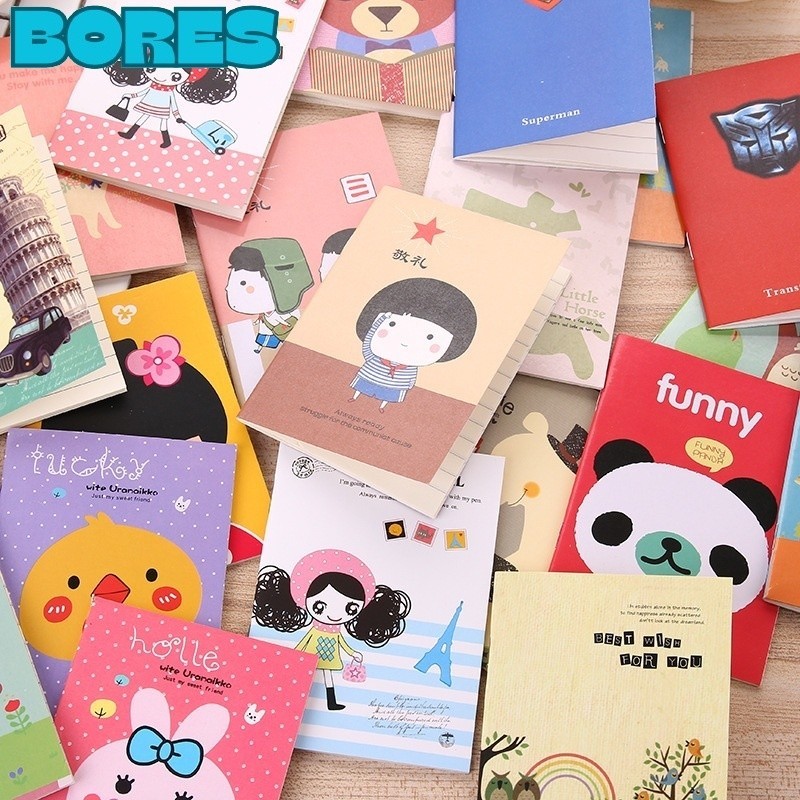 

BORES Buku Tulis Mini Motif Kartun Note Book Mini Cartoon Mini Book Notepad Karakter Buku Tulis Memo Kecil