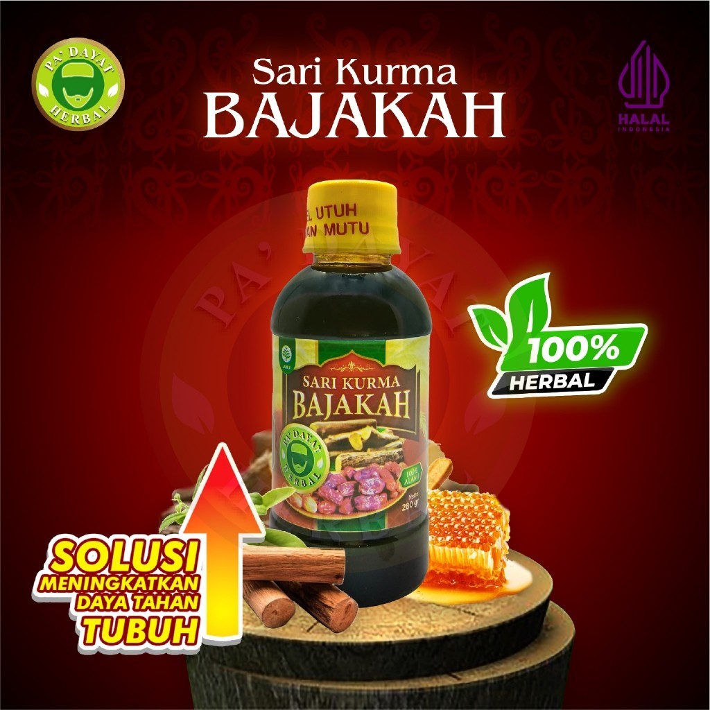 

Sari Kurma Bajakah - Sari kurma asli dan Ekstrak Kayu Bajakah Alami/ Meningkatkan Daya Tahan Tubuh Pencegah Kanker Tumor dan benjolan Kelenjar- 280 gr/ PA'DAYAT HERBAL