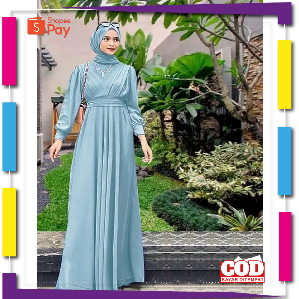 KAIN LEMBUT HALUS ADEM TEBAL / quddsmoslemwear Baju Gamis Wanita Muslim Tamara Dress BO Bahan Kain C