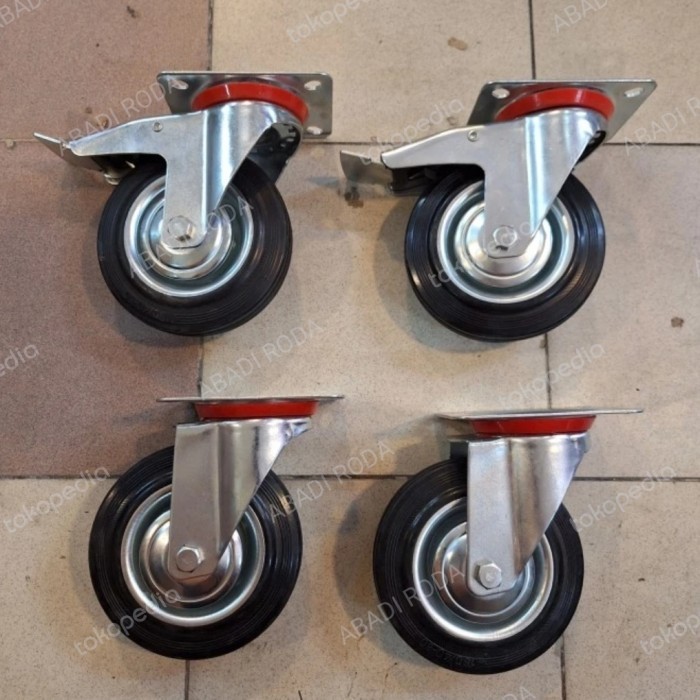 Roda Troli Karet 6 inch (2Rem 2Hidup)