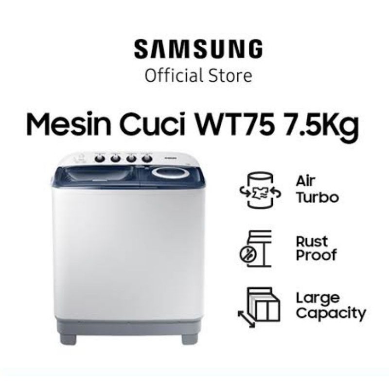 promo spesial sale SAMSUNG Mesin Cuci 2 Tabung 7,5 KG WT75H3210MB