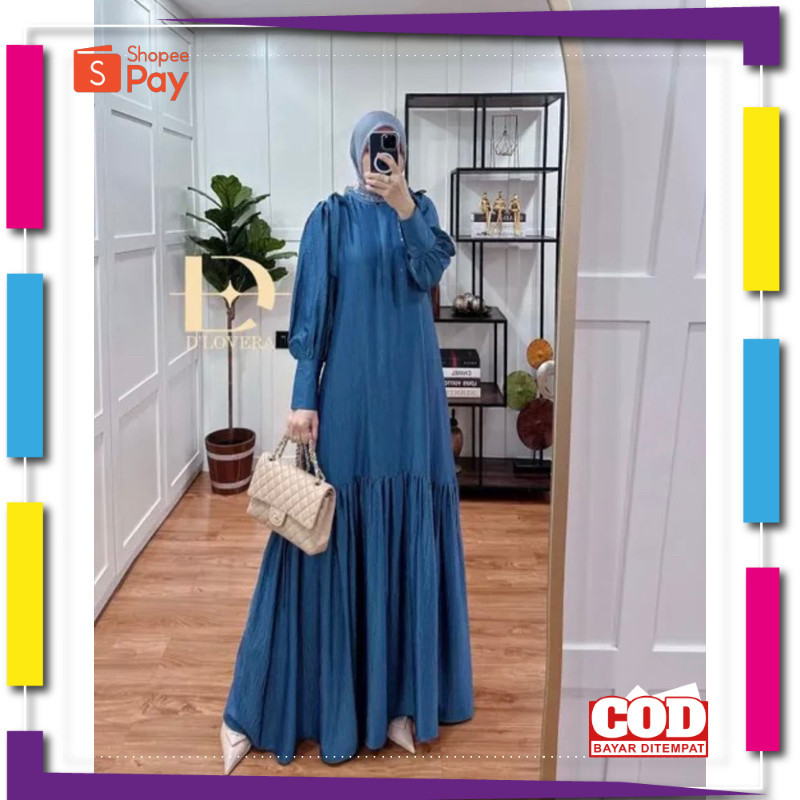 [PREMIUM BIG SALE] RAUDOH dress - SHELLA SAUKI // GAMIS KRINGKEL AIRFLOW PREMIUM | FASHION MUSLIM SY