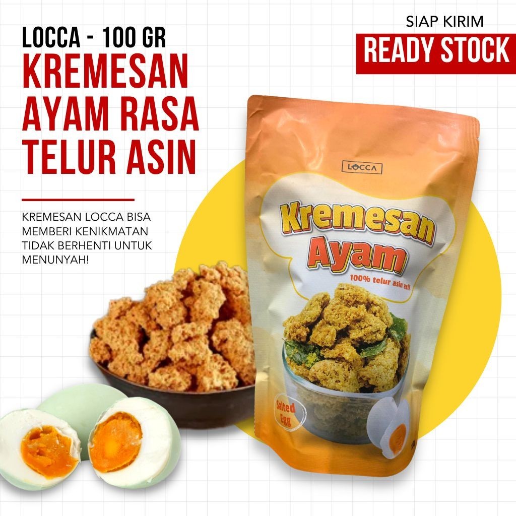 

Kremesan Ayam Telur Asin / Salted egg Locca - 100 gr