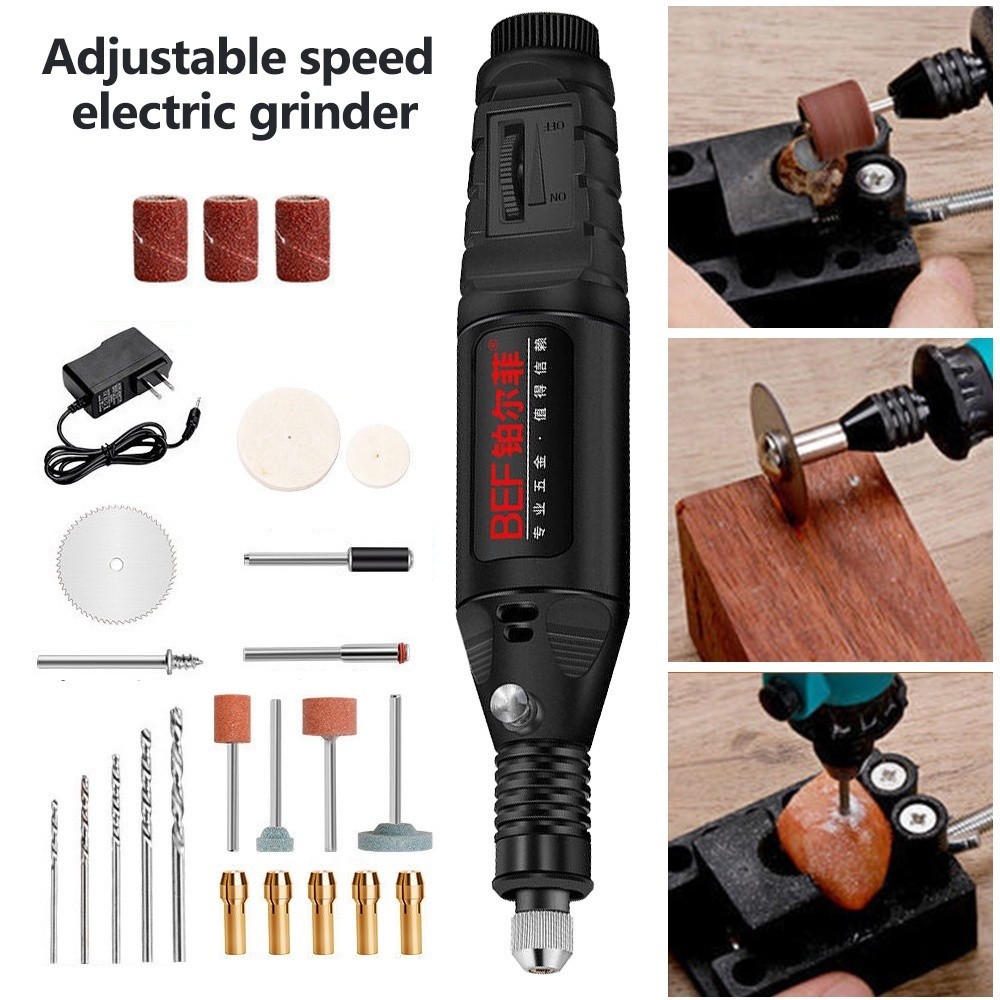 

Alat Pemolesan 18000r+25Pcs Bor Mini Penggiling Pena Ukir Alat Pena Ukir Listrik Mini Grinder