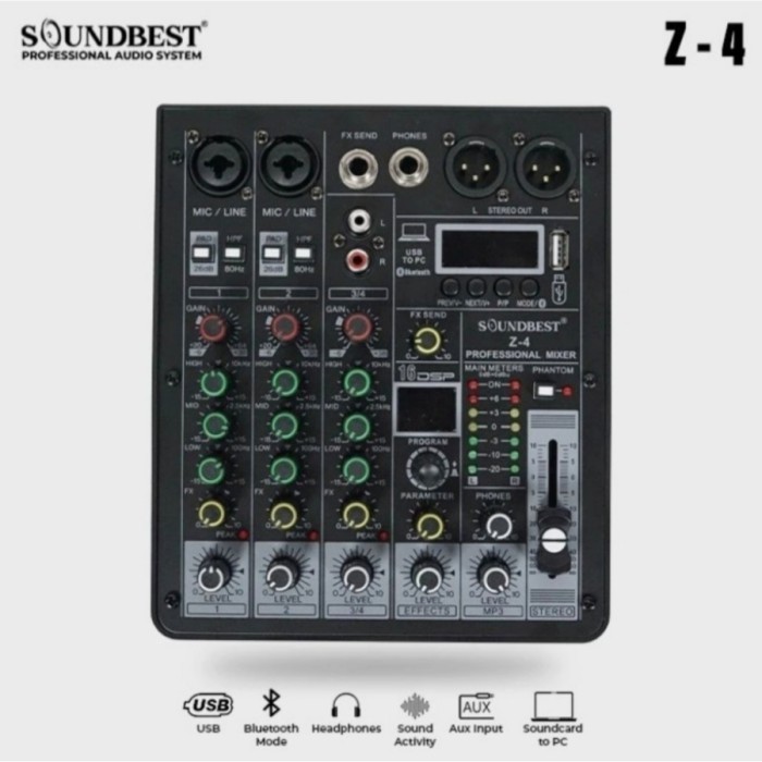 Mixer 4 channel Soundbest Z4 original BLUETOOTH