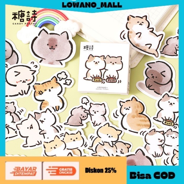 

[[LOWANOMALL6]] TERLARIS Sticker Pack Kucing Pet Lucu 003 Sticker Decorative Gwiyeo DIY Journal COD