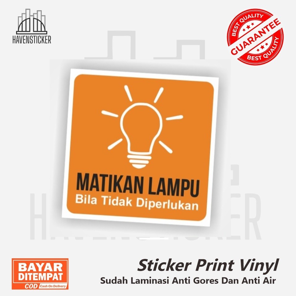 

Stiker label print Matikan Lampu Stiker Hemat Energi Stiker Hemat Listrik laminasi glossy