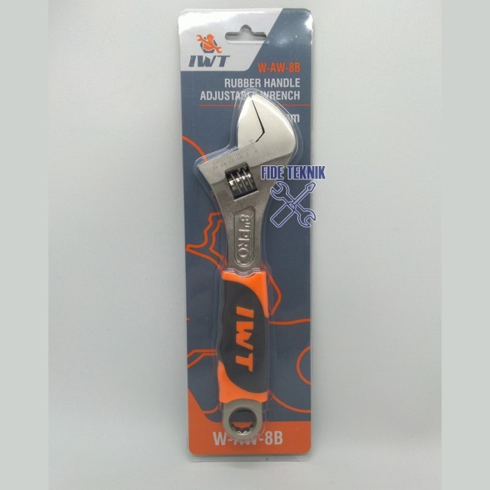 Kunci Inggris IWT JAPAN 8 in Baco 8” Gagang Karet Adjustable Wrench