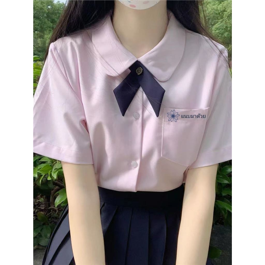 JK Uniform Women's Academy Style Shirt Skirt Thai Thai School Uniform Nano Full Set High School Grad