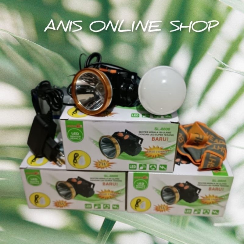 Senter Kepala Led Sunpro 7w SL-8800 Cahaya kuning