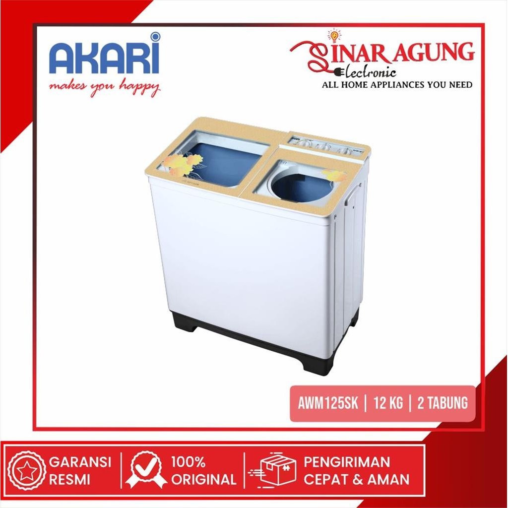 AKARI AWM125SK / AWM-125SK MESIN CUCI 2 TABUNG - GARANSI RESMI