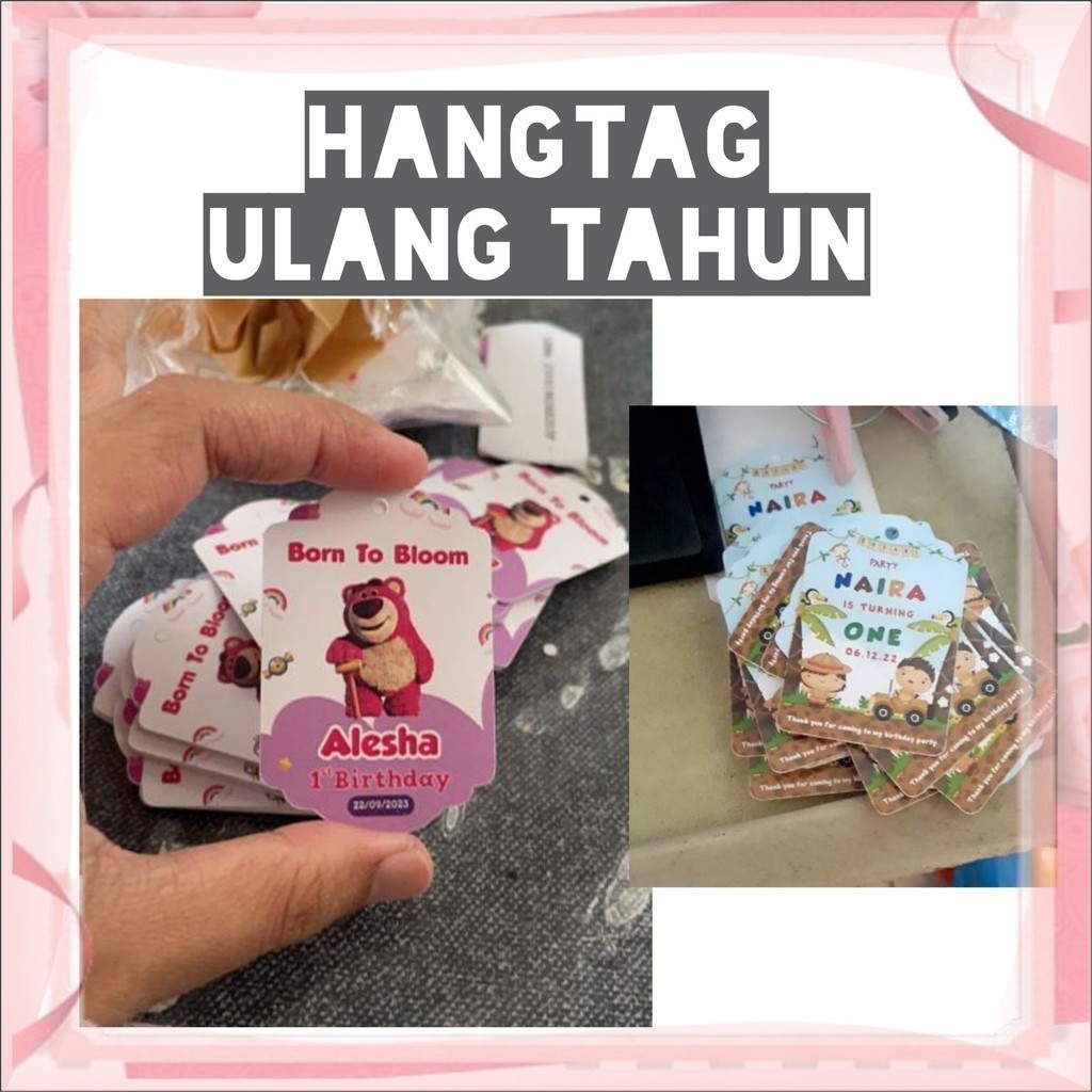 

Hang Tag Ulang Tahun Anak Custom Pola 1 Sisi Tag Label Hampers Ulang Tahun Anak Free Design