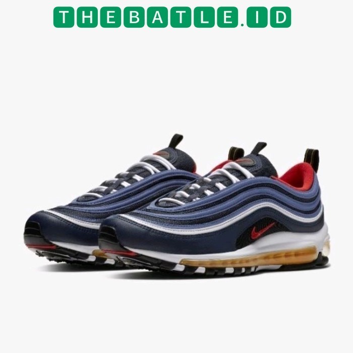 Sepatu Nike Air Max AM 97 Midnight Navy Habanero Red BNIB Original