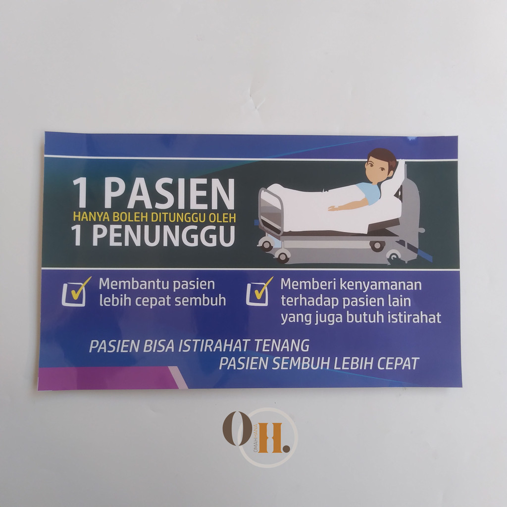 

Stiker 1 pasien 1 penunggu - Stiker himbauan penunggu pasien - Stiker vinyl