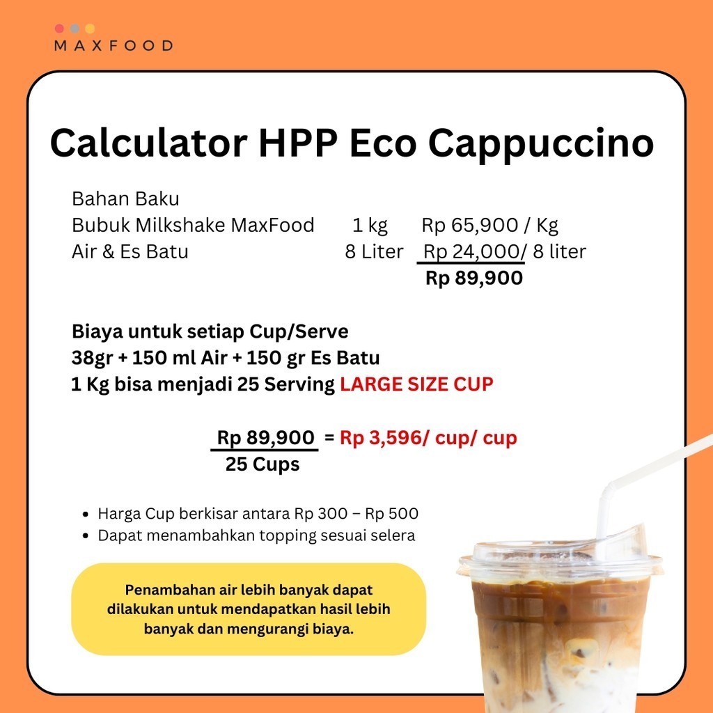 

[ECO] Cappucino Milkshake Powder / Minuman Bubuk Rasa Cappucino Kopi Ekonomis 1 KG