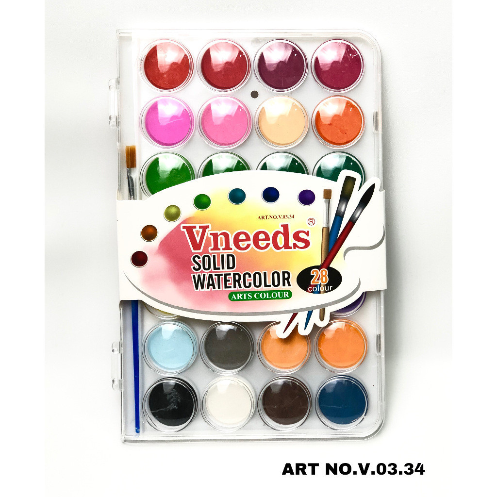 

Water Colour Impor Vneeds 28 Warna Solid Water Colour 28 Color Vneeds #V0334 Cat Air Paint Cake Aquarelle + Kuas- SHSNP