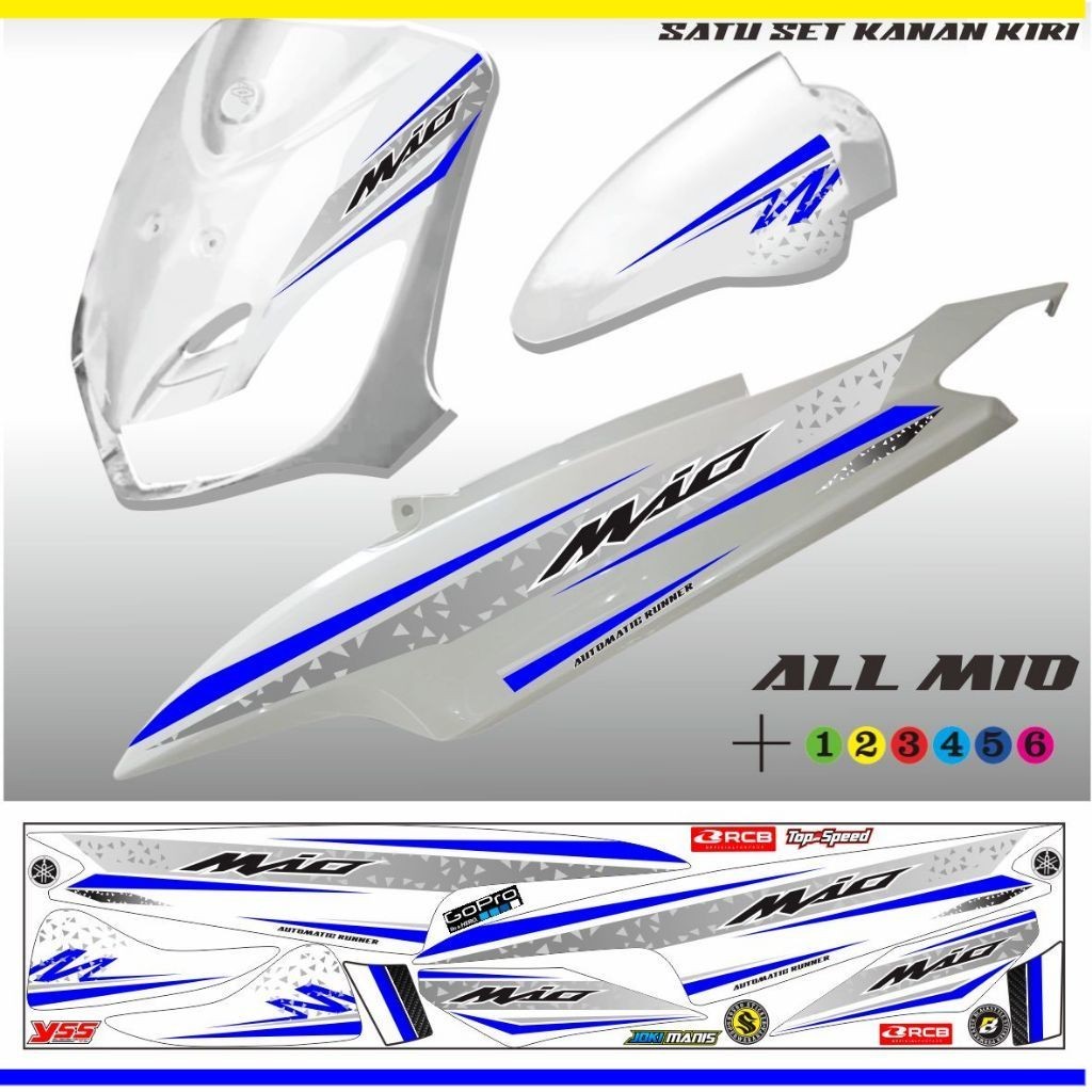 COD STIKER LIS MIO OLD / STRIPING VARIASI MOTOR MIO SPORTY  PUTIH VARIASI/ MIO SMILE STIKER SETRIPIN