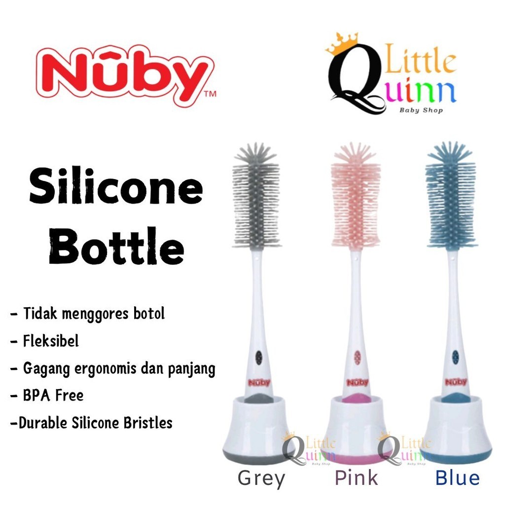 NUBY Silicone Bottle & Nipple brush - Sikat Botol Bayi