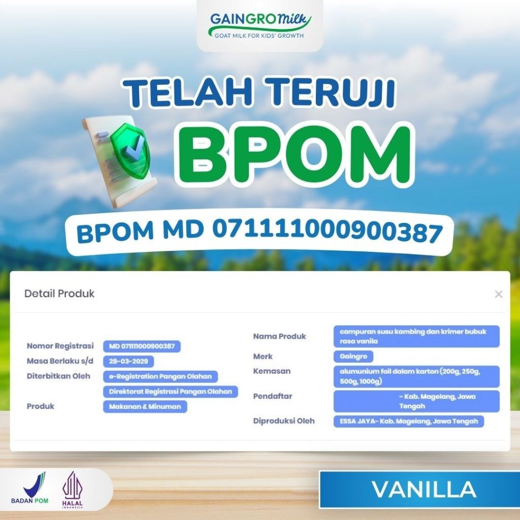

PAKET 4 BOX SUSU KAMBING VANILLA Penambah Nafsu Makan dan Berat Badan Anak - GainGro Milk Indonesia