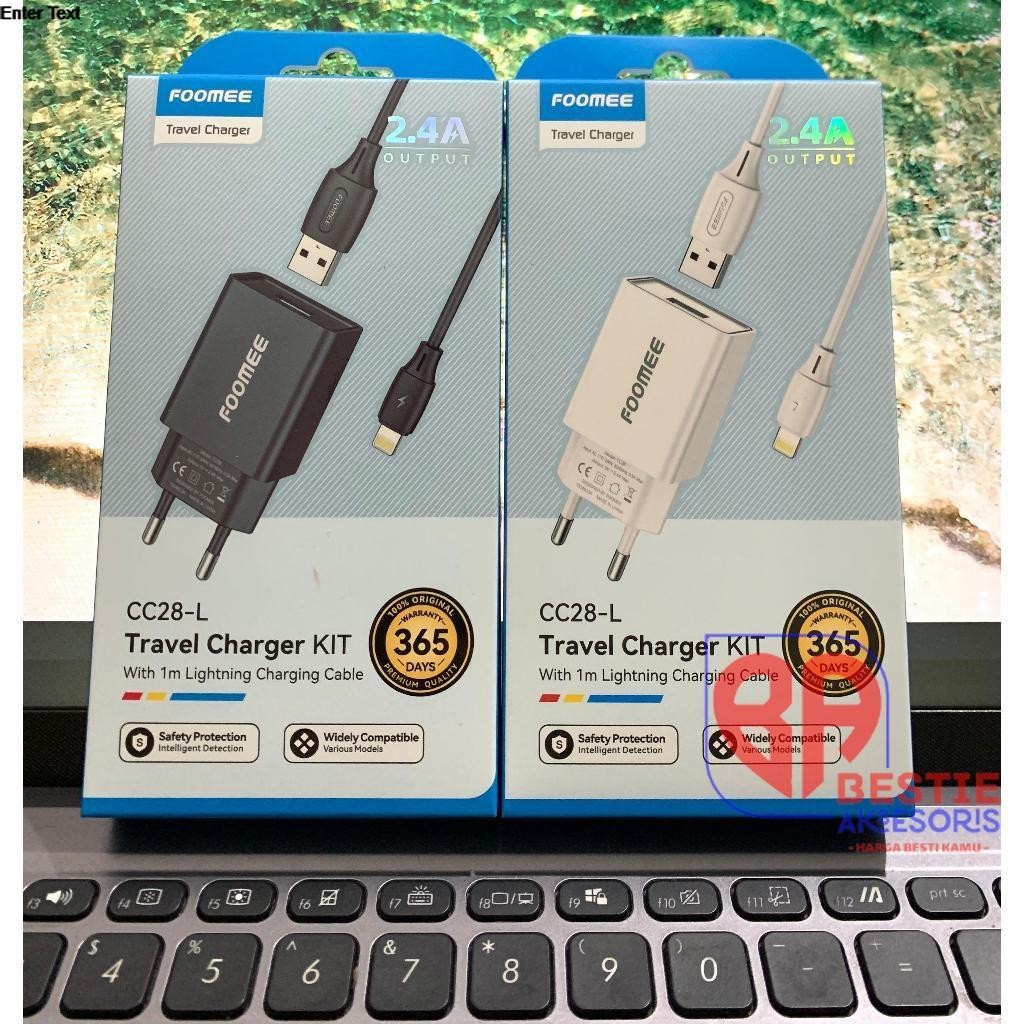 FOOMEE CC28-L Charger KIT 1 USB Port Kabel Lightning Charger 2.4A Original Foomee