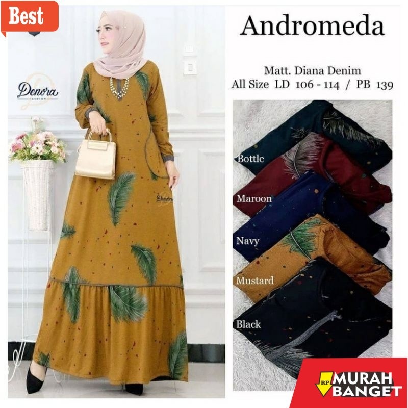 Abaya Turki Kekinian Gamis Diana Denim Busui Andromeda Maxy by Fashion Hijab Solo/Gamis Abaya Turkey