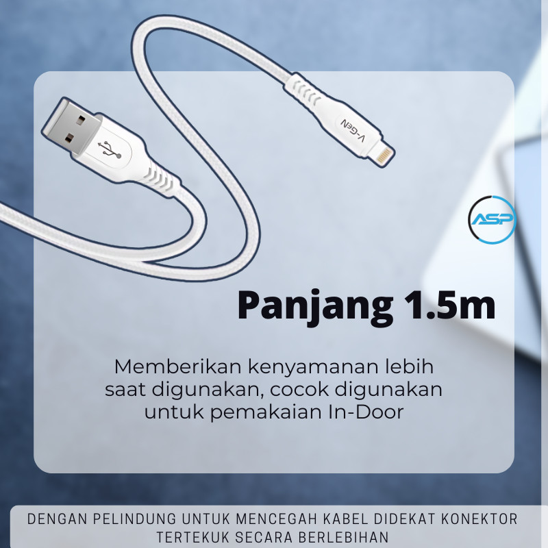 Dinaro24 Kabel Data Usb Type C To Lightning Vgen Fast Charging Mfi Original Panjang 150Cm