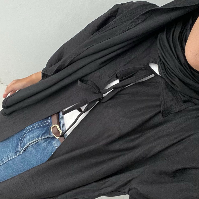 OS - Araya Outer Polo Linen Premium Outer Tunik Polos Belah Samping Wanita Remaja Kekinian Terbaru S