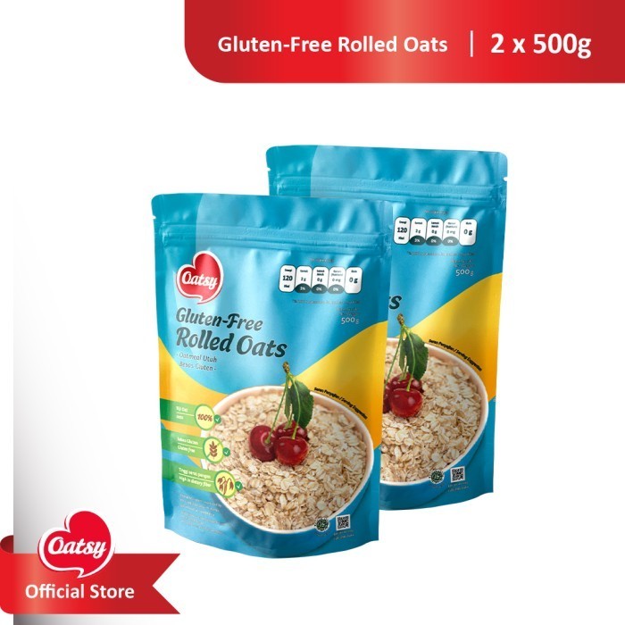 

Terbaru- OATSY Gluten Free Rolled Oats 500gr (Double Pack)