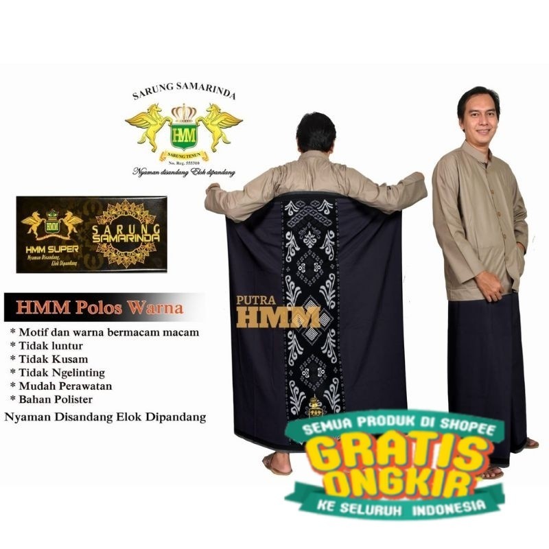 SARUNG HMM KHUSUS HITAM (BISA PESAN BUAT SERAGAM)/ putih biru pink merah ungu