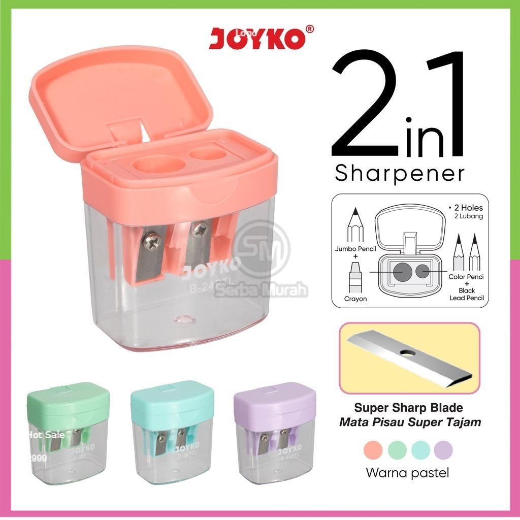 

Rautan Serutan Sharpener Joyko B-24PTL 2 In 1 Pastel Color