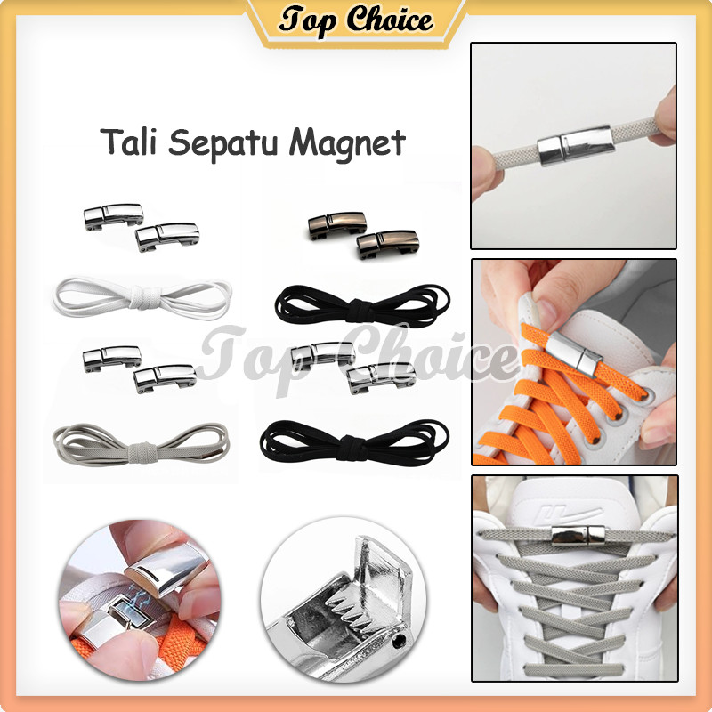 Tali Sepatu Magnet Elastis / Shoelace Magnetic Simple Lazy / Tali Sepatu Magnet Tali