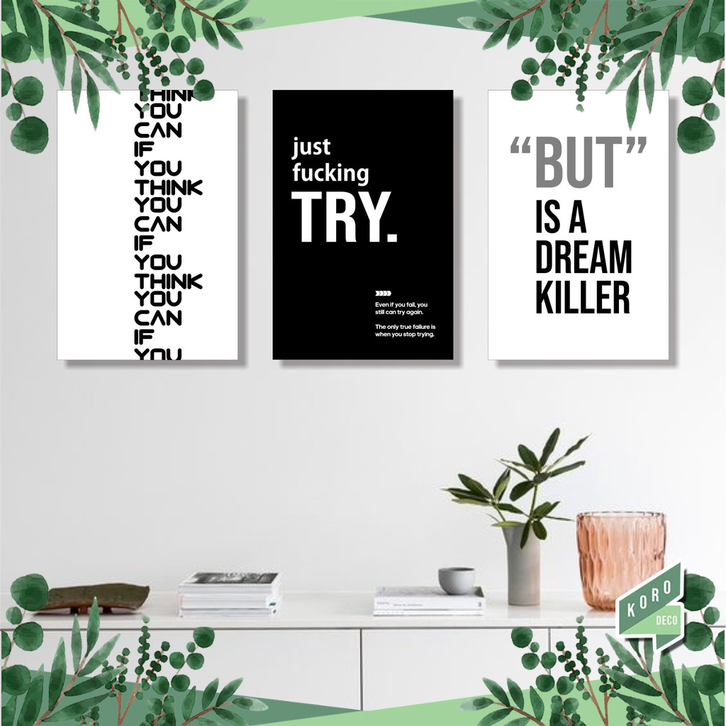 KORODECO Pajangan Ruang kerja Kantor Quotes Motivasi Hiasan Dinding Kata bijak