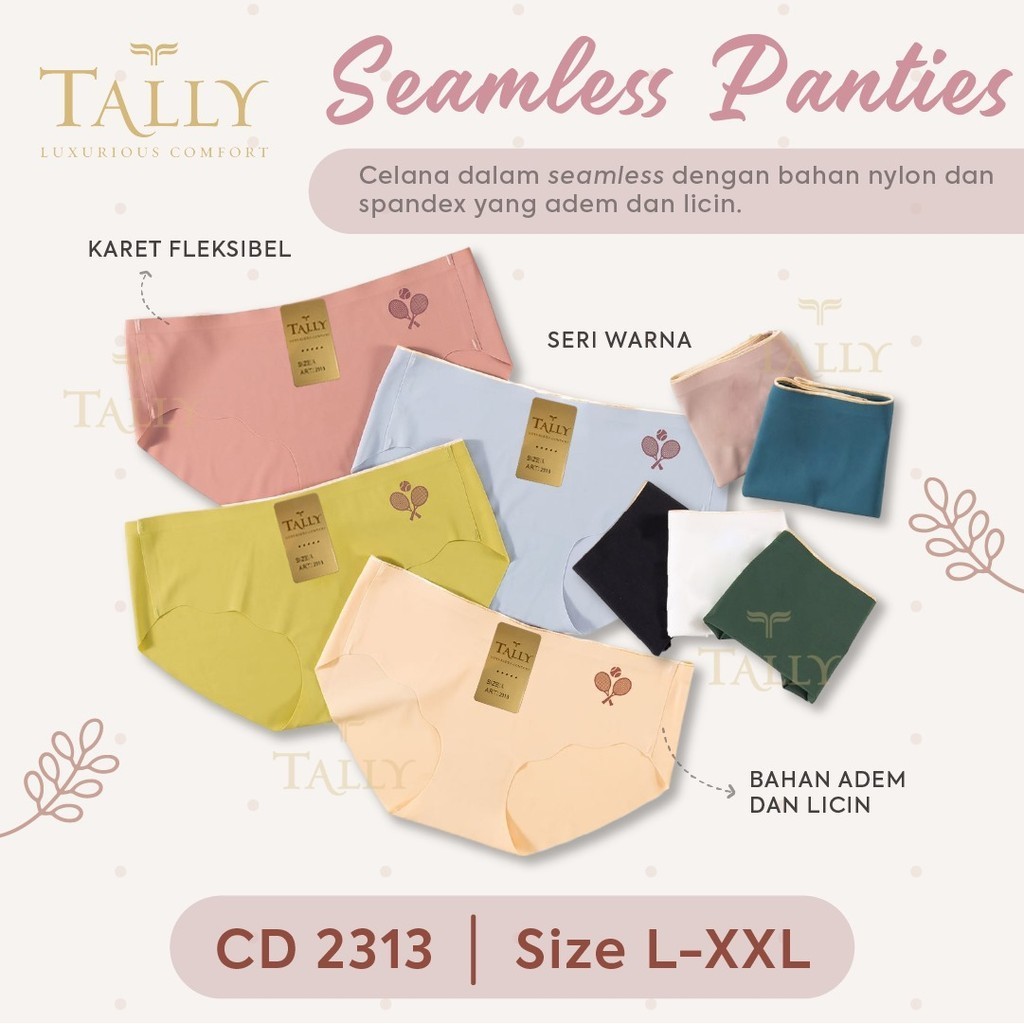 TALLY CD 2313 CELANA DALAM SEAMLESS | ANTI NYEPLAK | TANPA JAHITAN | SIZE L - XXL | BAHAN NYLON SPAN