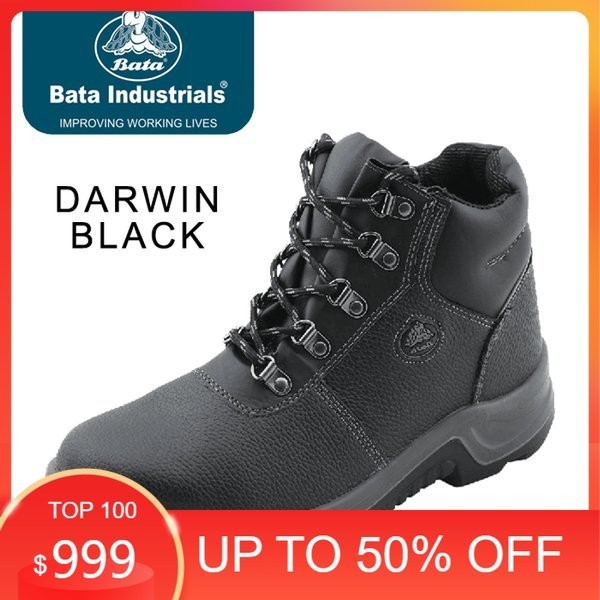 Diskon - Sepatu Safety Shoes Bata Darwin Black