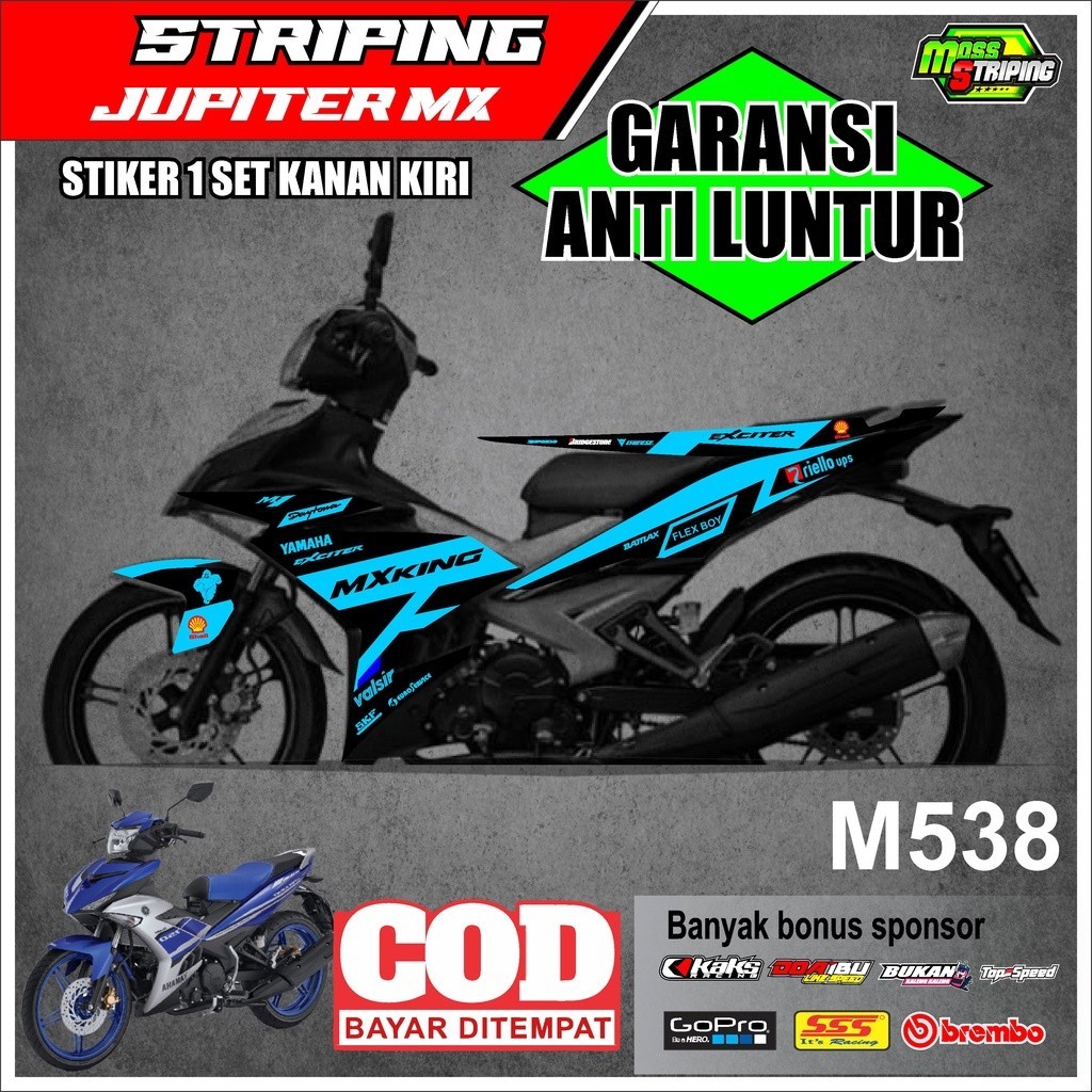 Striping Variasi MX King 150 kode M538 Stiker Setiker Lis Pariasi Aksesoris Racing Motor Mx King 150