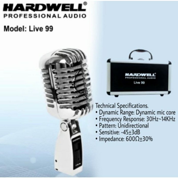 Distributor MICROPHONE KLASIK HARDWELL LIVE 99 MIC MODEL RETRO HARDWELL ORIGINAL