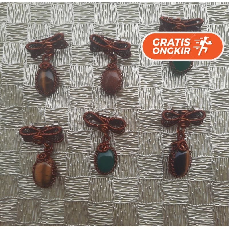 Terlaris ~Bros handmade wire juntai pita batu/ bros jilbab batu Bros Hijab Bros Premium Bros Baju Br