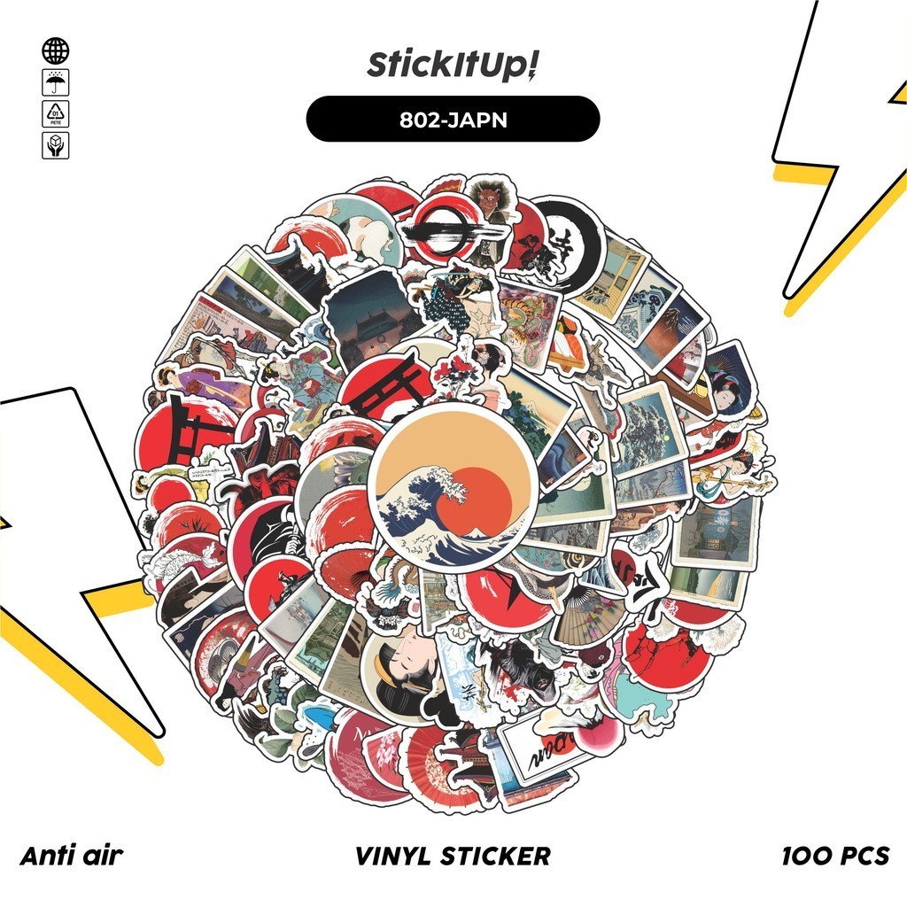 

COD✨ 100 Pcs Stiker Pack Budaya dan Seni Jepang Custom Lucu Aesthetic Vynil Waterproof untuk Freebies Sticker Buku Journal Casing HP Laptop