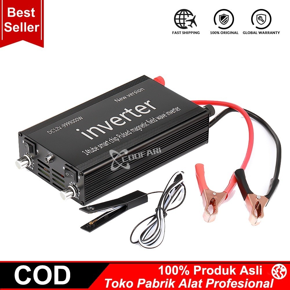 Inverter Daya Trafo 16 Tabung DC 12V ke AC 220V PSW Inverter Konverter Peningkatan Tegangan