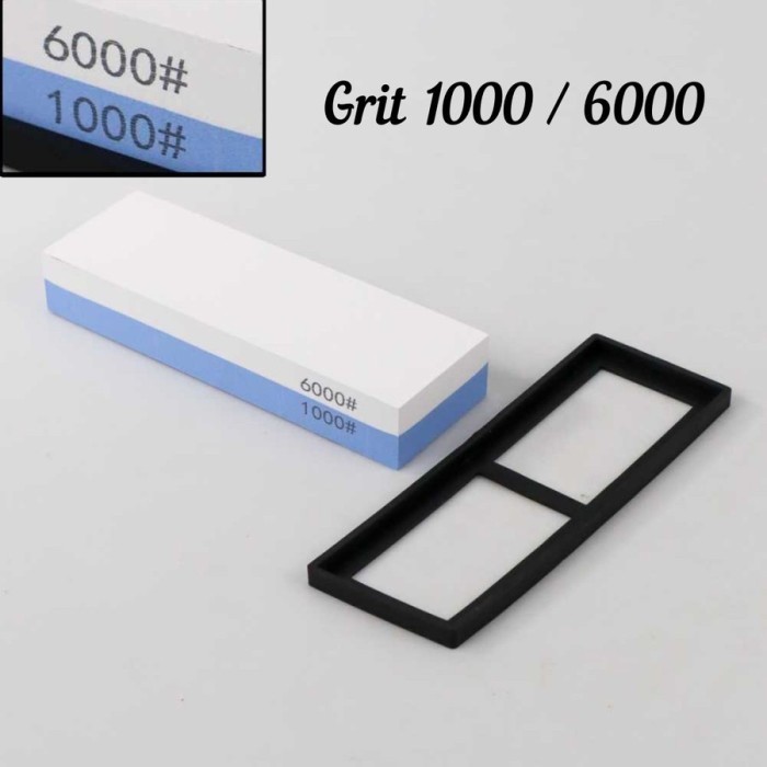 Batu Asah Pisau Golok Super Halus Grit Batu Alam Asahan Pengasah Pisau - 1000/6000 Biru