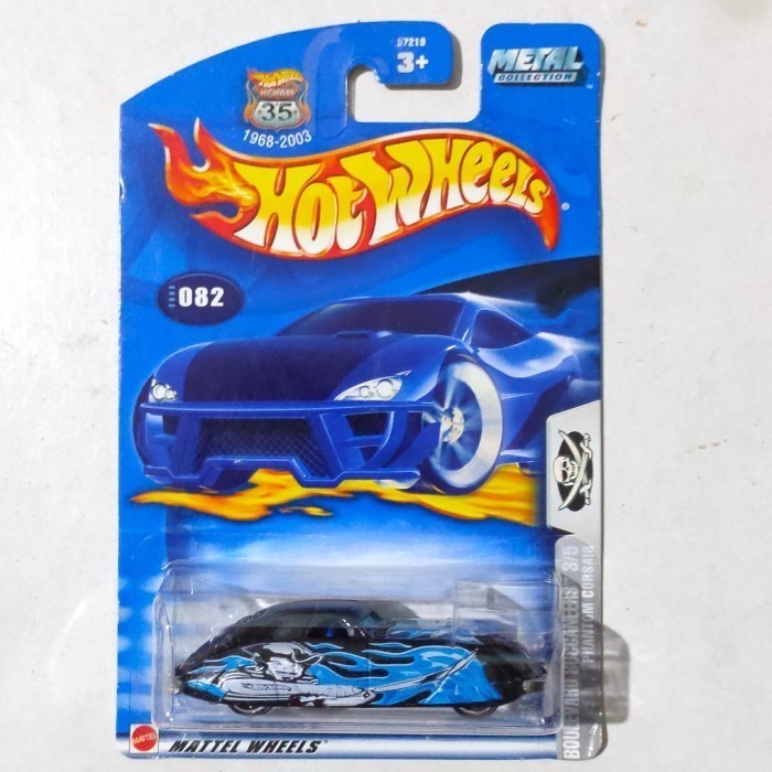 Hotwheels 38 Phantom Corsair hitam tampo biru 2003 Boulevard