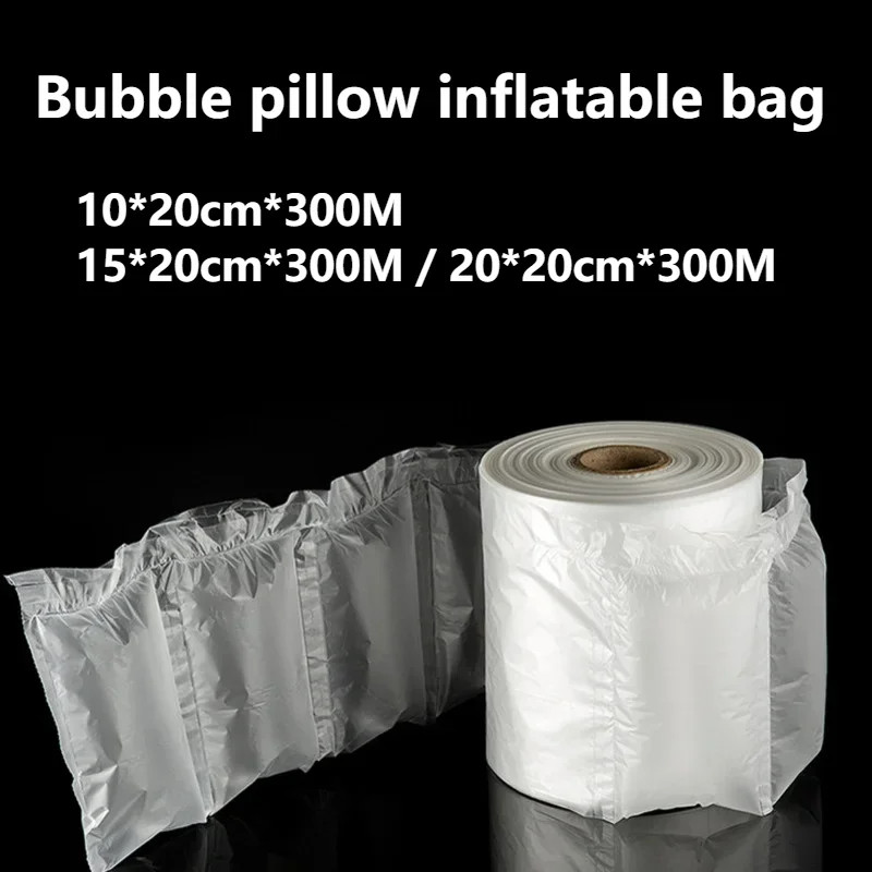 

10/15/20cm*20cm*300M Bubble Pillow Air Cushion Buffered Air Inflation Bag Shockproof Filling Bag Express Packaging Bag