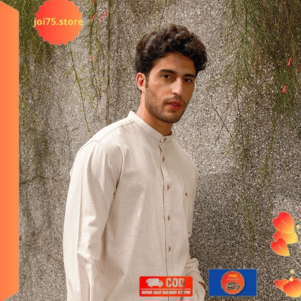 Terlaris ✨ -Shafira Mahdi Menswear Cream | Koko Atasan Pria