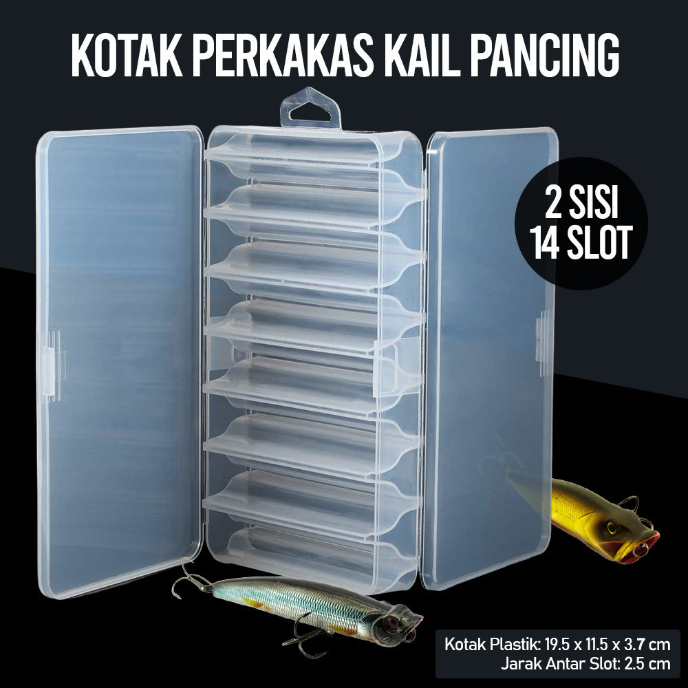 LIXADA Box Kotak Perkakas Kail Pancing Dua Sisi 14 Slot - LX01