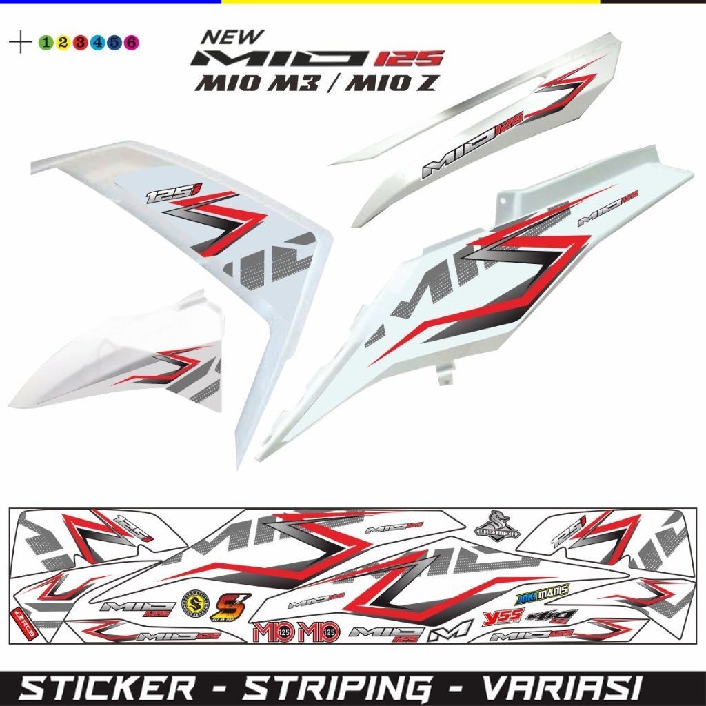 STIKER VARIASI STRIPING VARIASI MIO Z MIO M3 / STRIPING MIO 125 VARIASI STIKER MOTIF SIMPLE STRIPING