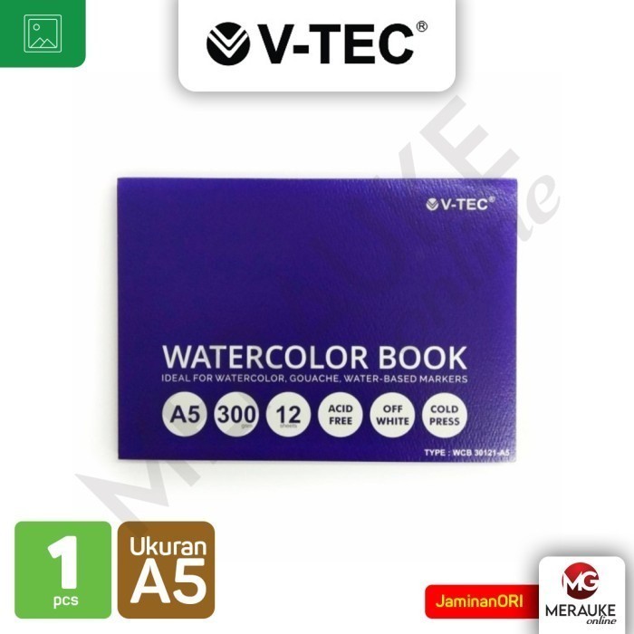 

V-TEC Watercolor Book Pad 300gsm Cold Press WCB-30121 A5